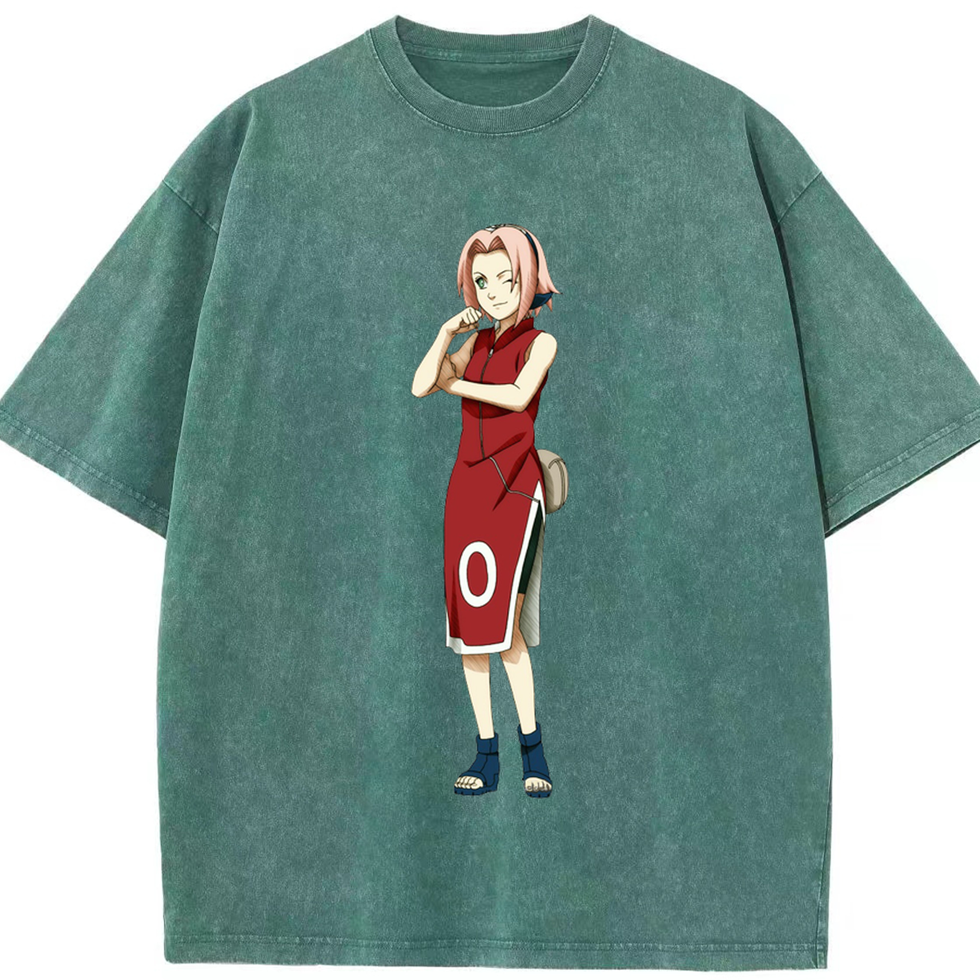 （画像用） NARUTO -ナルト- 春野サクラ Haruno Sakura 綿100% ヴィンテージ風 半袖Tシャツ（フロントプリント）
